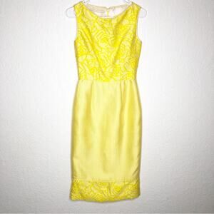 Peggy Jennings yellow floral sleeveless sheath dress